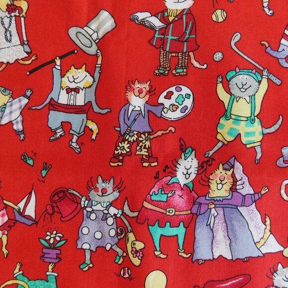 OOP this n that kats Alexander Henry Fabrics kawaii Where’s Waldo cat parade 1yd - Picture 5 of 16